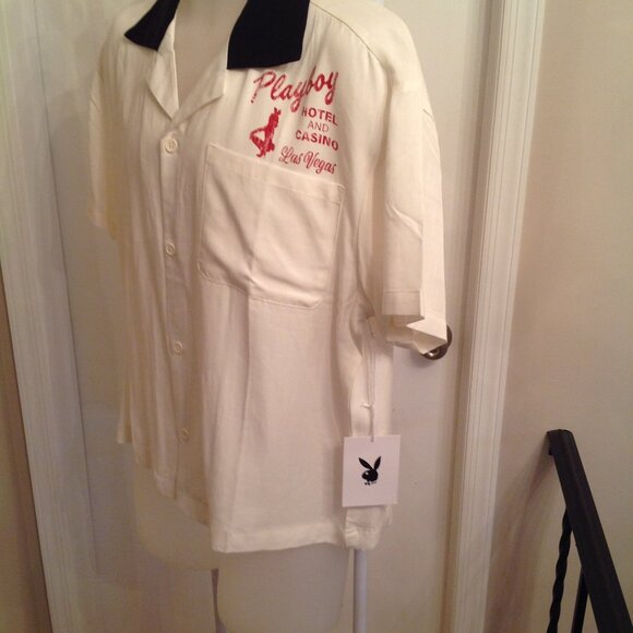 NWT Playboy Pacsun Hotel Camp Button Down Bowling Style Shirt S - Picture 5 of 10